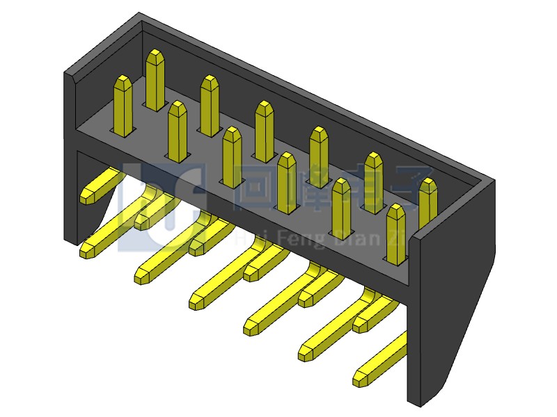 3.3mm 双排弯脚公座 2*6PIN 耐高温