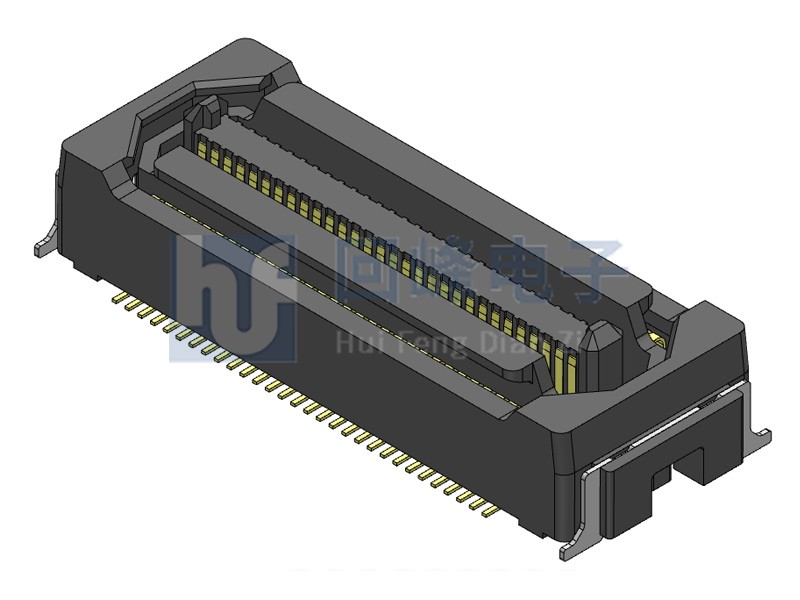 0.635mm 双排公座 2*40PIN SMT 耐高温 黑色
