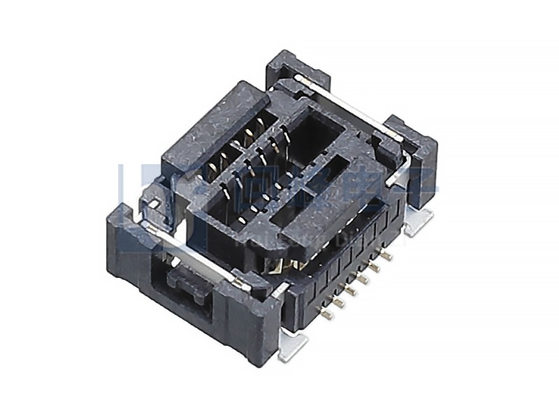 0.8mm 双排公座 SMT 2*6PIN 耐高温 黑色