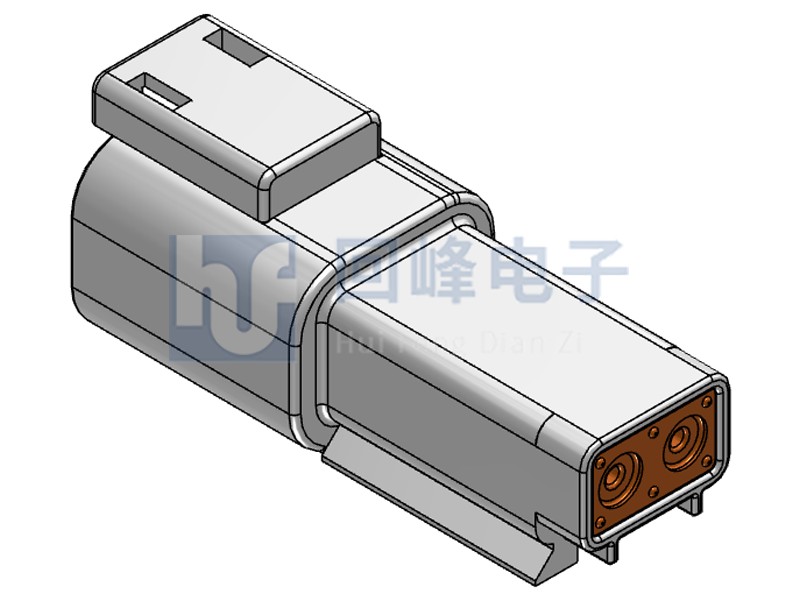 2PIN 公端子护套 线到线 可密封 灰色塑壳