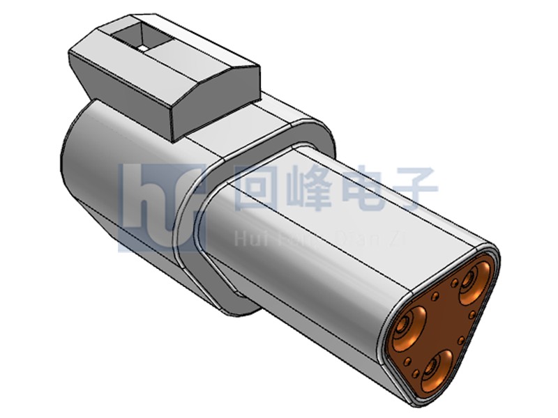 3PIN 公端子护套 线到线 可密封 灰色塑壳