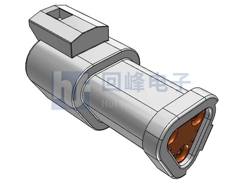 3PIN 公端子护套 线到线 可密封 灰色塑壳