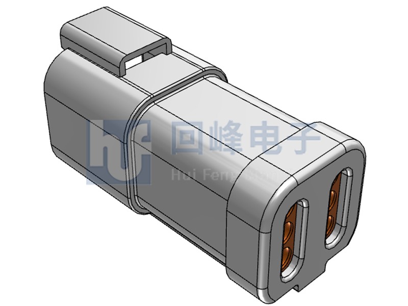 2*3PIN 公端子护套 线到线 可密封 灰色塑壳