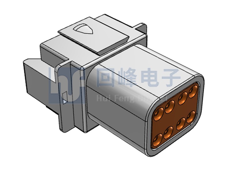 2*4PIN 公端子护套 线到线 可密封 灰色塑壳
