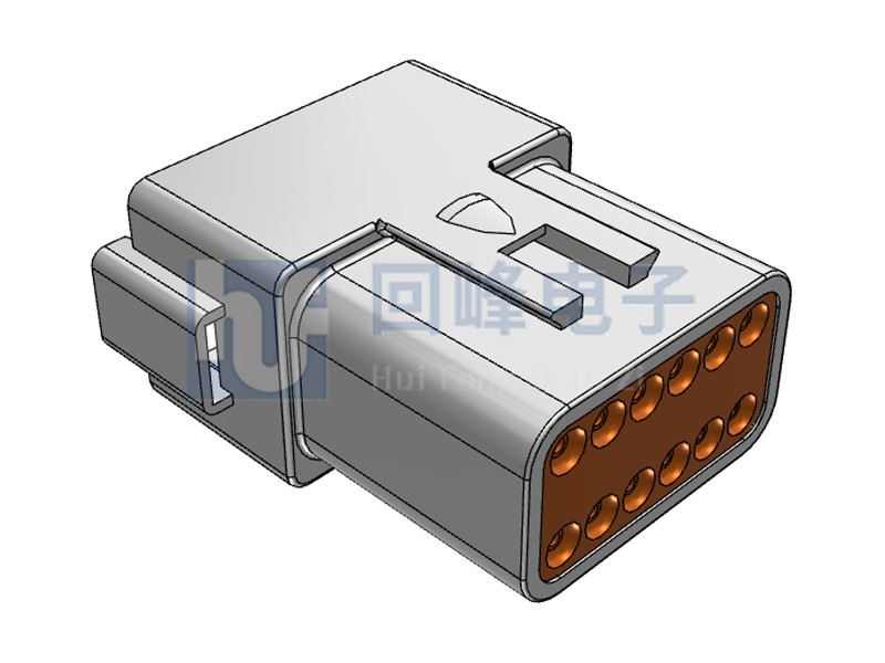 2*6PIN 公端子护套 线到线 灰色塑壳
