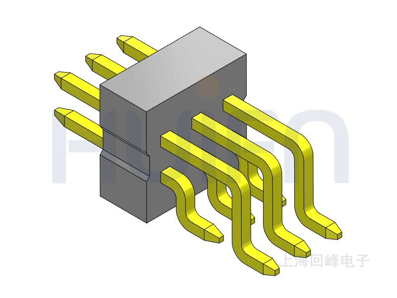 1.0mm 单塑 SMT 90度 2*40PIN 排针