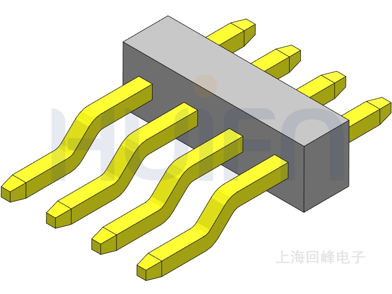 1.0mm 单塑 SMT 90度 1*40PIN  排针