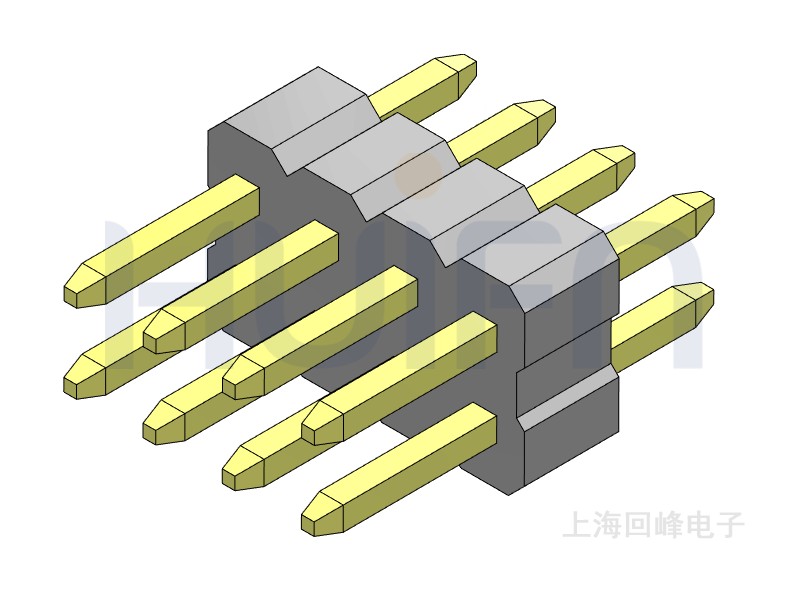 1.0mm 单塑  180度 2*4PIN  排针