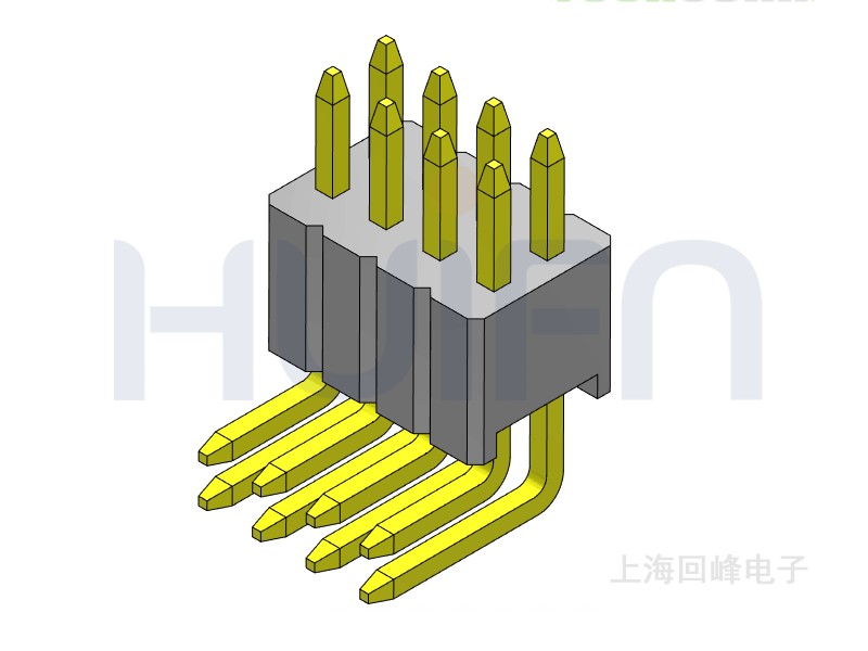 1.27mm 单塑双层 90度 2*40PIN  排针