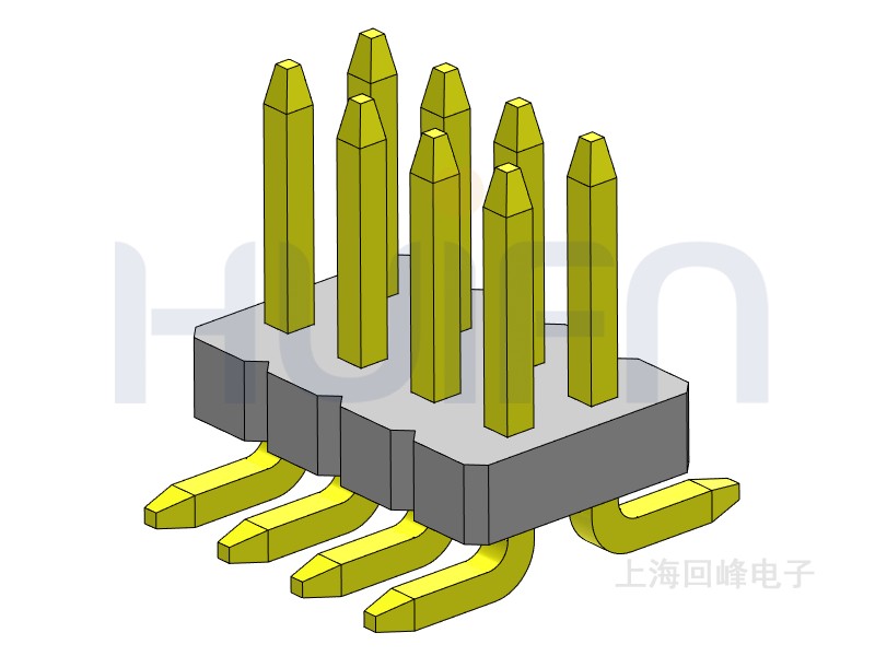 1.27mm 单塑 SMT 180度 2*4PIN 排针