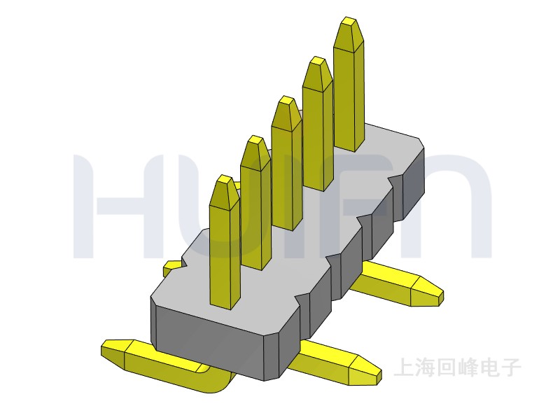1.27mm 单塑 SMT 180度 1*5PIN 排针
