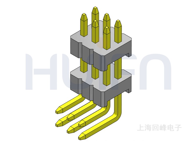 1.27mm 双塑双排 90度 2*40PIN 排针