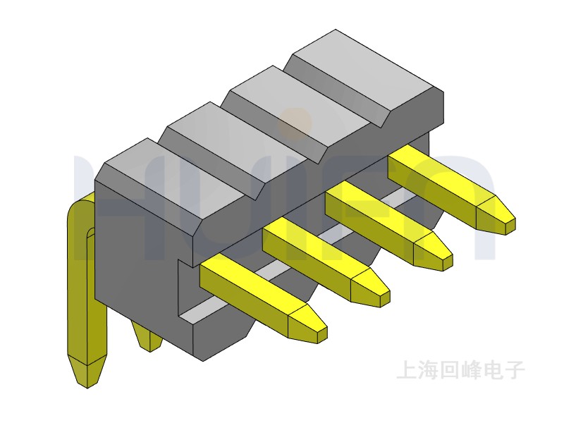 1.27mm 单塑单排 90度 1*4PIN 排针