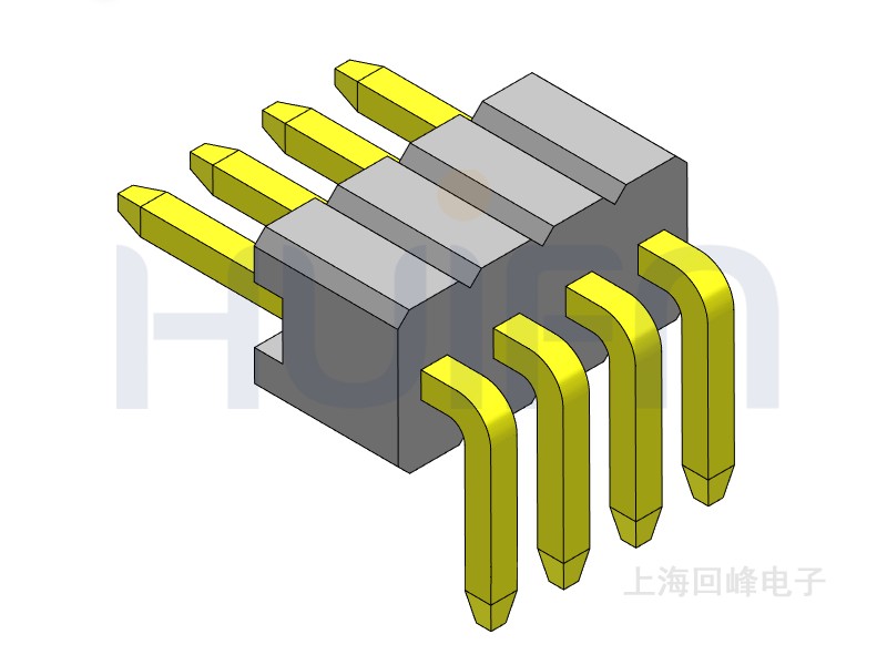 1.27mm 单塑单排 90度 1*4PIN 排针