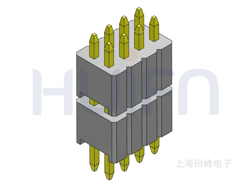 1.27mm 双塑双排 180度 2*4PIN 排针