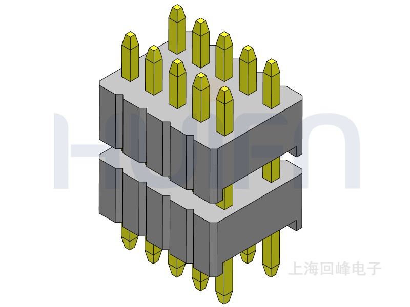 1.27mm 双塑双排 180度 2*50PIN 排针
