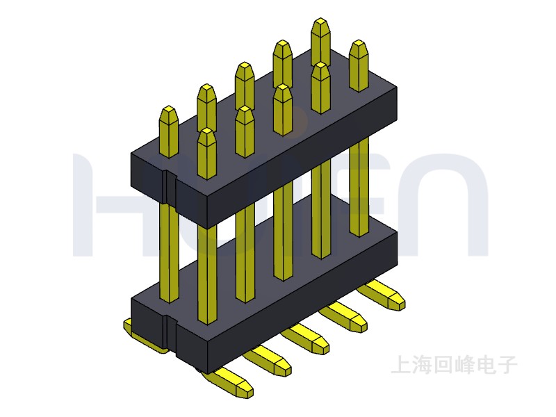 2.0mm 双塑 SMT 180度 2*40PIN 排针
