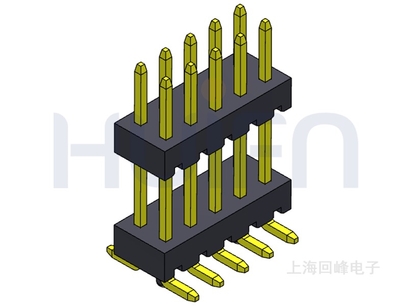 2.0mm 双塑 SMT 180度 2*5PIN 排针