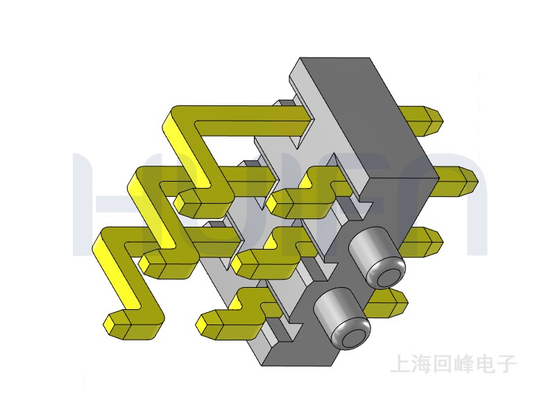 2.0mm 单塑 SMT 90度 2*3PIN 排针