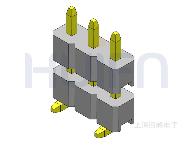 2.0mm 双塑 SMT 180度 1*40PIN 排针