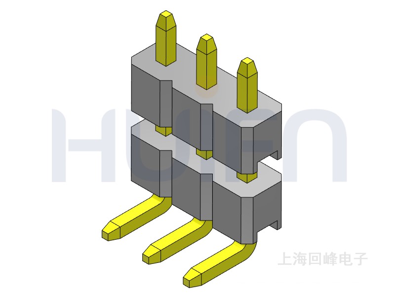 2.0mm 双塑 SMT 180度 1*40PIN 排针