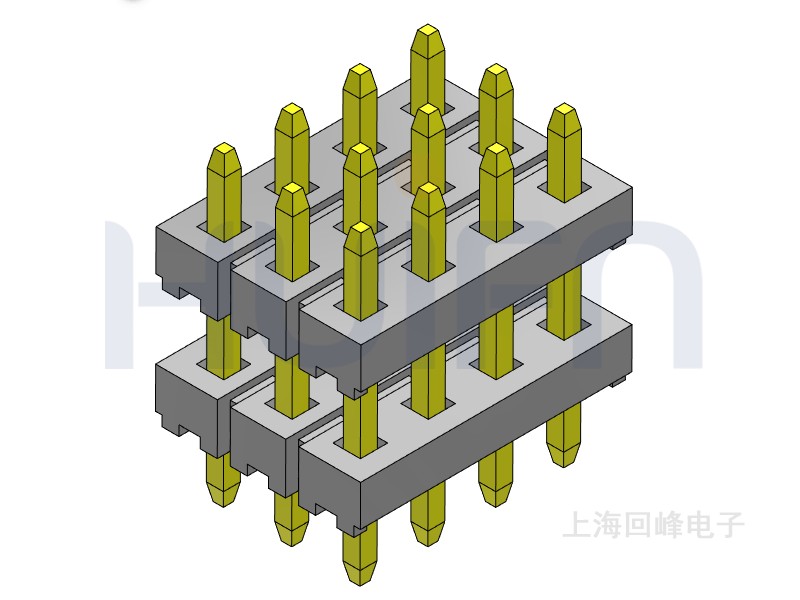 2.0mm 双塑 180度 3*4PIN 排针