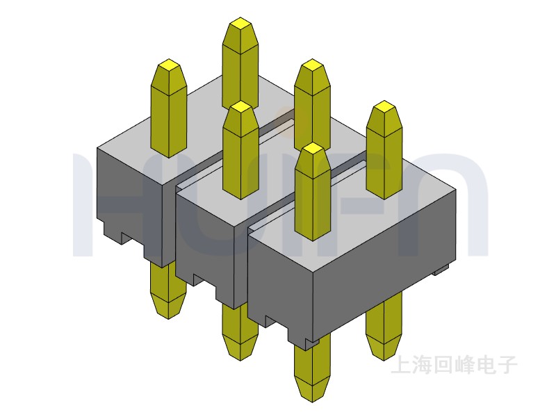2.0mm 单塑 180度 2*3PIN 回峰
