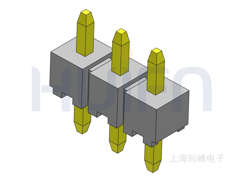 2.0mm 单塑 180度 1*3PIN 回峰排针