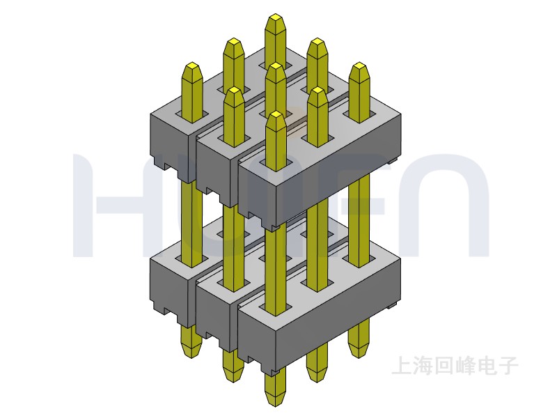 2.0mm 双塑 180度 3*3PIN 排针