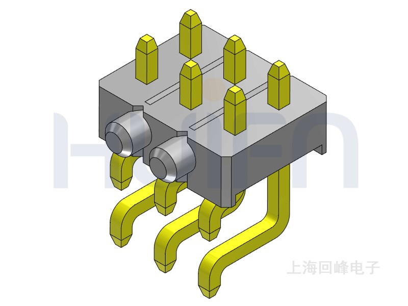 2.54mm 单塑 180度 2*40PIN 带固定柱