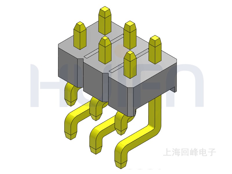 2.54mm 单塑 180度 2*3PIN 排针