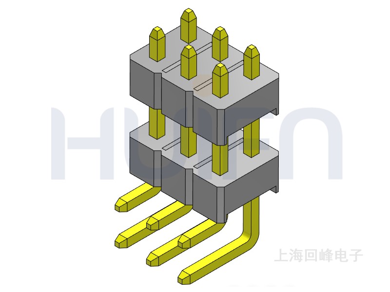 2.54mm 双塑 90度 2*40PIN 回峰排针