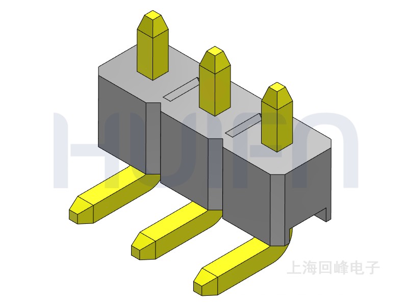 2.54mm 单塑 SMT 180度 1*3PIN 回峰