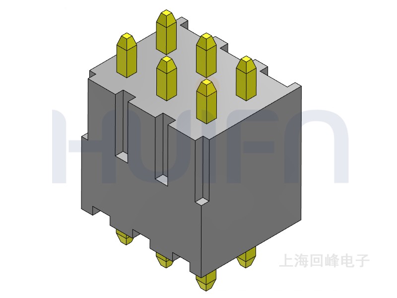 2.54mm 单塑 180度 2*3PIN 回峰排针