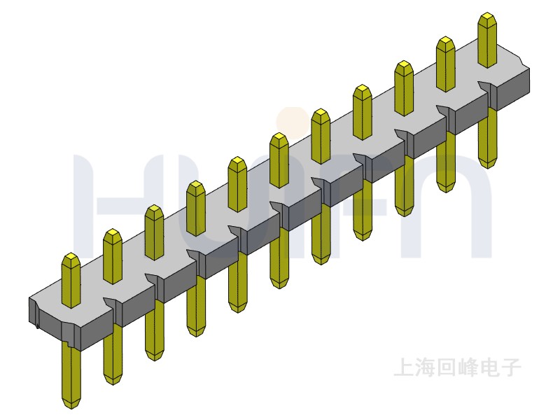 5.08mm 单排单塑 180度 1*11PIN  排针